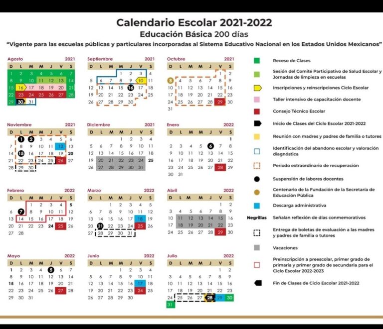 calendario-oficial-Querétaro-sep-2021-2022-la-voz