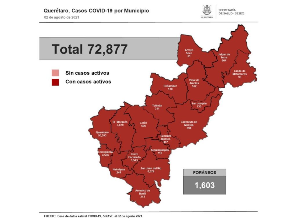 4-agosto-covid-mapa-la-voz-de-Querétaro