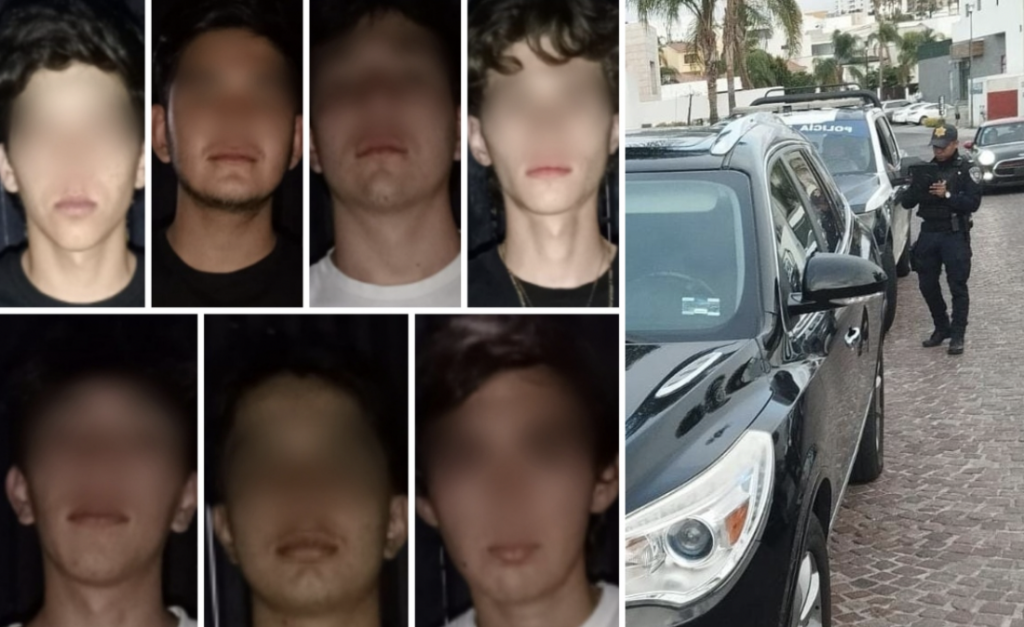 Siete jóvenes que disparaban contra la gente en Juriquilla fueron detenidos por la policía.