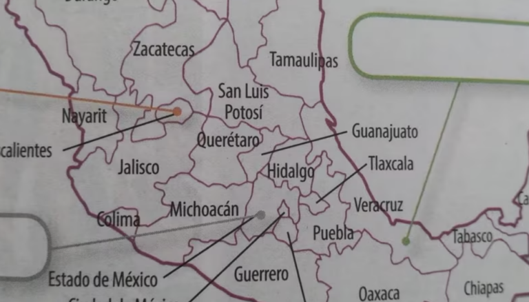 Los libros de texto de la SEP confunden en un mapa a Querétaro y Guanajuato.