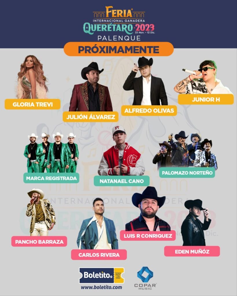 Anuncian artistas para Feria Internacional de Querétaro 2023