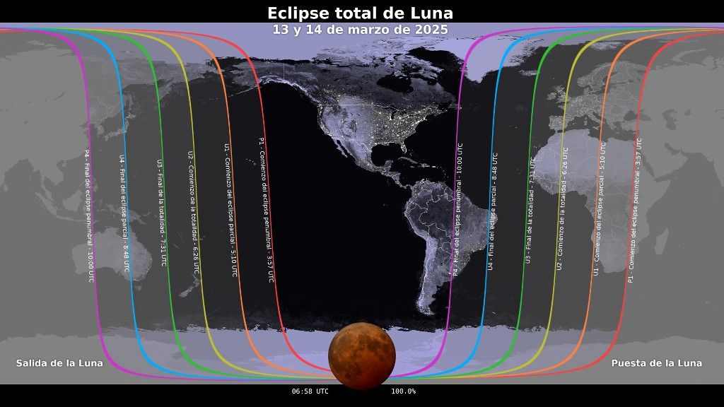 Eclipse lunar total de marzo 2025: dónde y cómo verlo